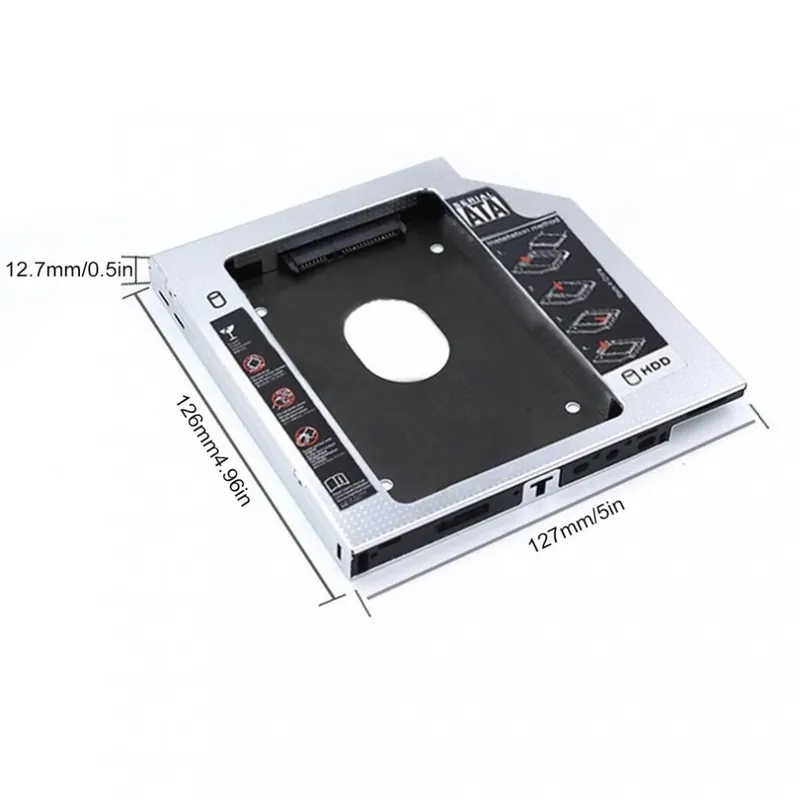 Szín: vastagság 12,7 mm - Univerzális 2.5 2. 9.5mm Ssd HD SATA merevlemez meghajtó HDD Caddy adapterrekesz CD-hez DVD-ROM Bestseller