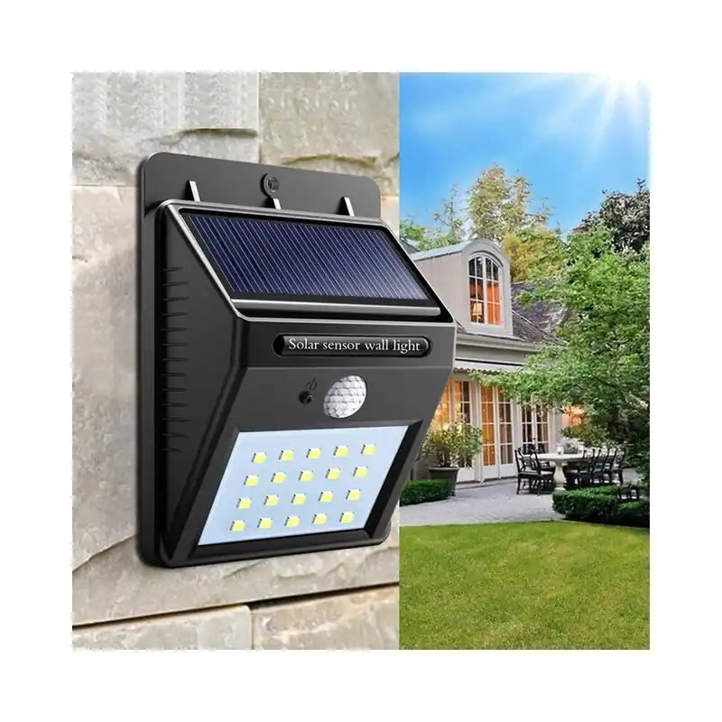 Vízálló 20 LED-es napelemes lámpa mozgásérzékelős fali lámpa kültéri kerti udvari lámpa Ne maradj le