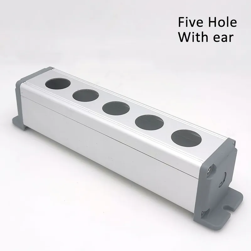 Bestseller 16mm 45x65mm-Öt lyukas füllel-Fém Alumínum nyomógomb ipari Otthoni Vezérlő Kapcsoló doboz 16mm 19mm 22mm 1 45x45mm