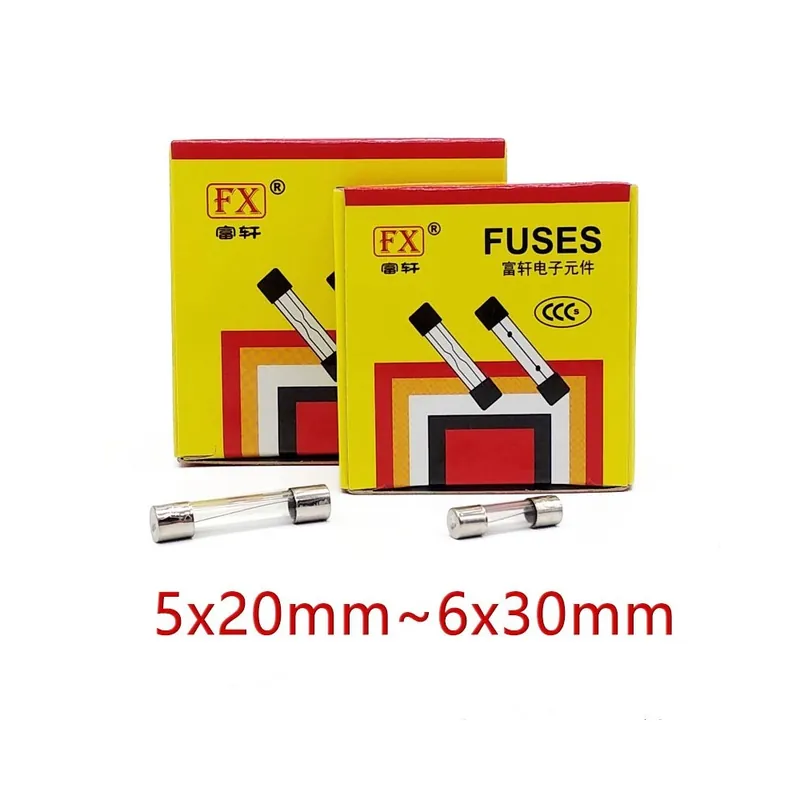 6x30-30A-10db üveg cső Biztosíték Gyors Biztosíték 5*20mm 6*30m 250V Vásárlói kedvenc