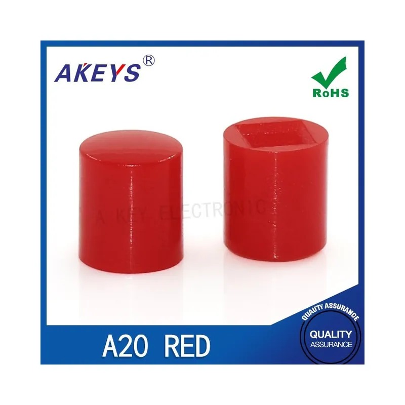 Furat 2,8mm 10db-Piros-A20 Önzáró Kapcsoló gomb kupak 7*7/8*8/8,5 Hálózati négyzet alakú gomb fejjel 6,2*7,3 Végkiárusítás