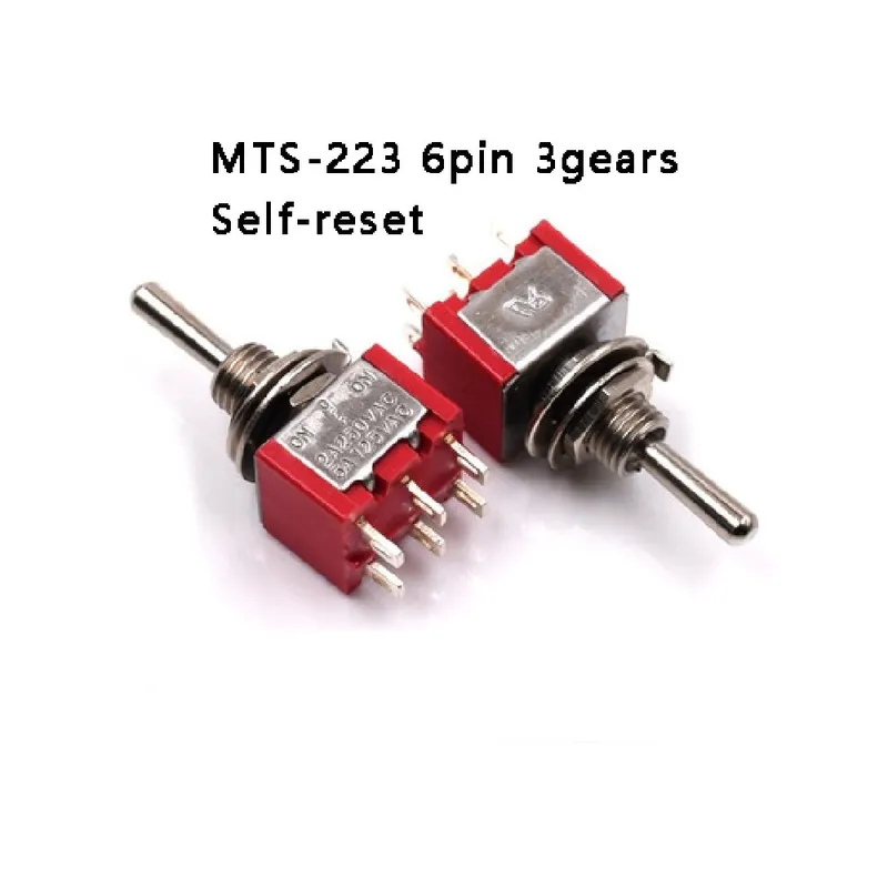 MTS 223-5db Miniatűr Váltókapcsoló Egypólusú Dupla soros SPDT DPDT ON-OFF-ON / ON-ON Billenőkapcsoló Kiárusítás