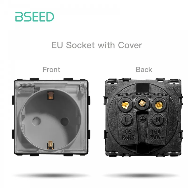 Borítás Aljzat-BSEED Fali lámpa Kapcsolók Üveg panel Szürke USB-aljzatok EU CAT5 TV Különleges ajánlat