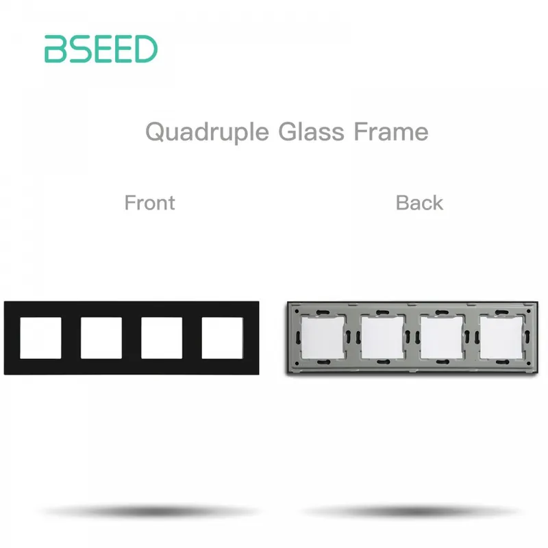 299mm Keret-BSEED Fali lámpa Kapcsolók Üveg panel alkatrészek Fekete USB-aljzatok Funkció alkatrészek EU Árcsökkenés