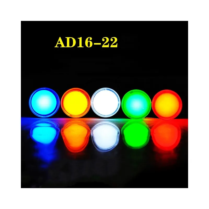 220V Zöld-1db 12V 24V 220V 380V 22mm Panelre szerelhető LED-es teljesítményjelző Jelzőfény lámpa Akció