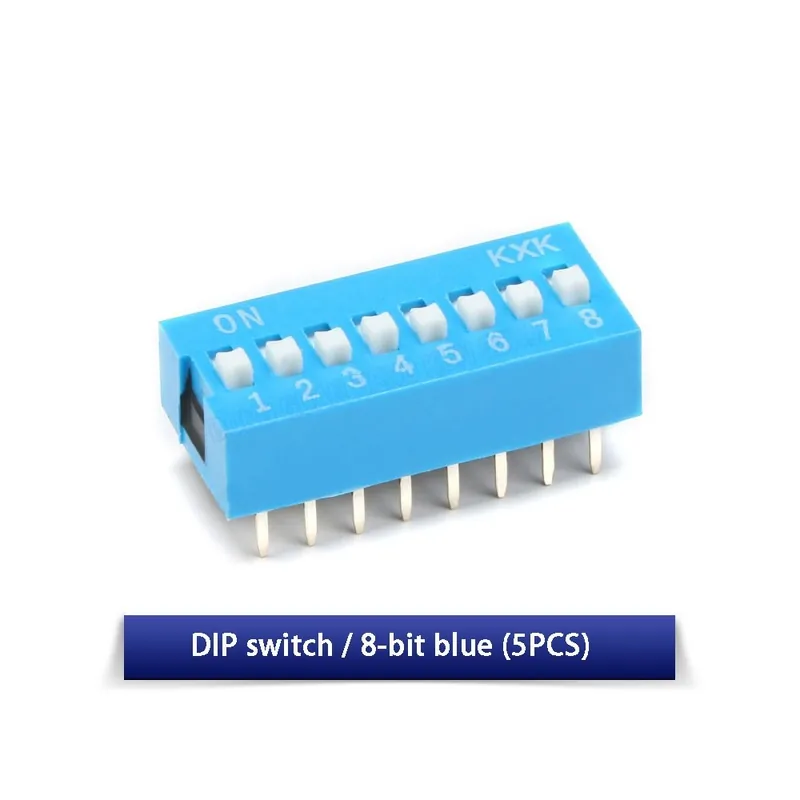 8 Bit Kék-DIP kapcsoló Kódoló Kapcsoló Cím kapcsoló 2P 2,54mm Piros és Kék Digitális kapcsoló Túlhúzó Kapcsoló Szuper ajánlat
