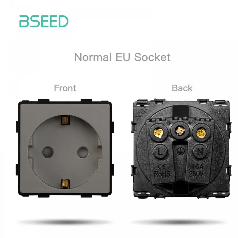 Kihagyhatatlan ajánlat Aljzat alkatrész-BSEED Fali lámpa Kapcsolók Üveg panel Szürke USB-aljzatok EU CAT5 TV