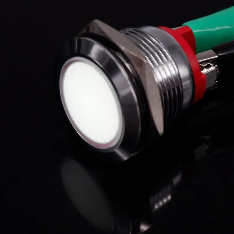 Legnépszerűbb Csavar Terminál-Fehér 3-6V-19mm Fém Jelző lámpa LED Jelzőfény Jelzőlámpa 6V 12V 24V NO Normál Nyitott csatlakozó