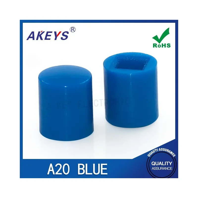 Alacsony ár Furat 3,25mm 10db-Kék-A20 Önzáró Kapcsoló gomb kupak 7*7/8*8/8,5 Hálózati négyzet alakú gomb fejjel 6,2*7,3