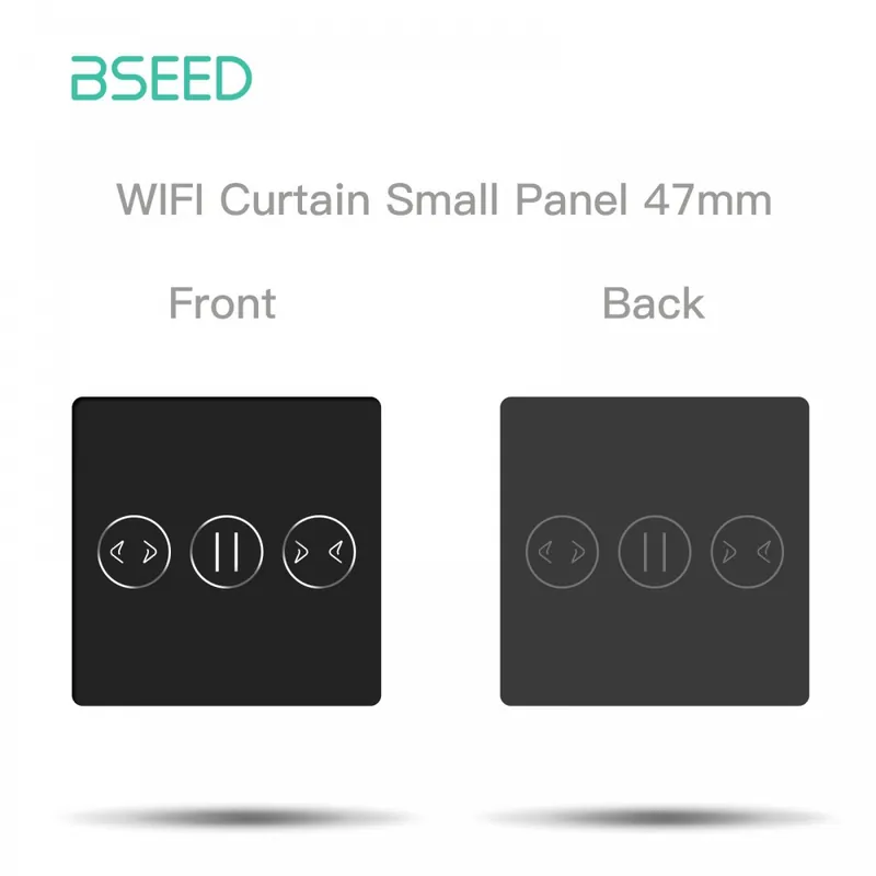 WIFI függöny Fekete-BSEED Fali lámpa Kapcsolók Kicsi Üveg panel Nyomógombos Kristály alkatrészek 47mm Bestseller