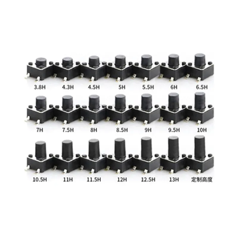 11H-20db 4,5*4,5 Mikrokapcsoló Azonnali SMD Nyomógomb 4 Tűs 4,5*4,5*3,8/4,3/4,5/4,8/5/6/7/8mm Biztonságos fizetés