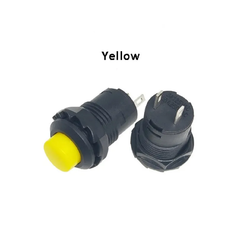 Nem záródó-Sárga-6db DS-428/427/425a 12mm Azonnali nyomógomb Kapcsolók ON-OFF nyomógomb Kapcsoló Ne maradj le