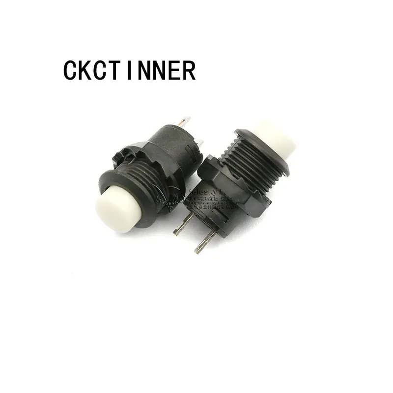 Expressz szállítás 2db Zár nélkül-Fehér-2db DS-428/427 Kerek gomb Kapcsoló gomb Piros Zöld Sárga Kék Fehér Fekete 12mm