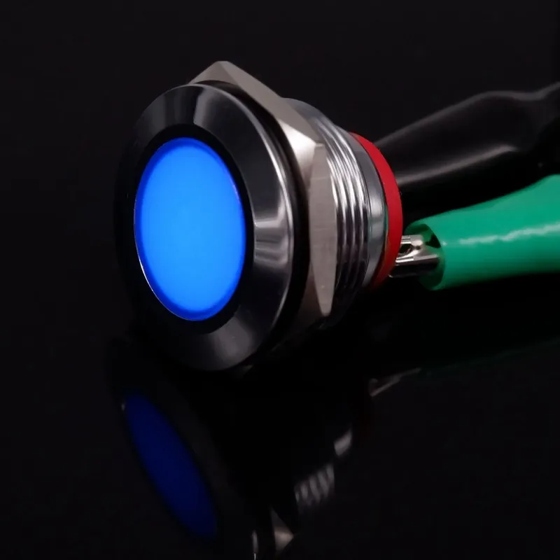 Ingyenes szállítás Csavar Terminál-Kék 3-6V-22mm LED Fém Jelzőfény Hálózati kapcsoló Jelzőlámpa Vezeték nélküli 3V 6V 12V 24V 220V