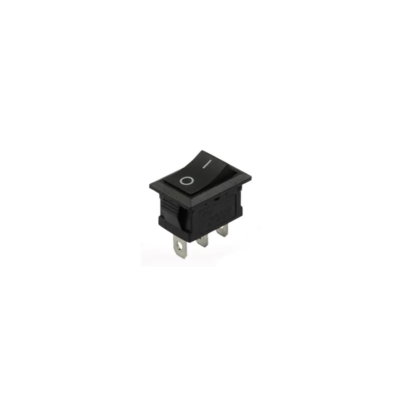Fekete 3Tűs ON-OFF-5db KCD1 21*15mm Csónak alakú Billenőkapcsoló 6A/250V 10A/125V AC bepattanó SPST ON OFF / IN ON OFF IN Gyors szállítás