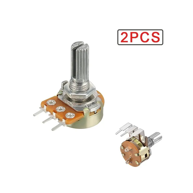 Ingyenes szállítás B500K-2db WH148 Lineáris Potenciométer 15mm Tengely Anyákkal és Alátétekkel 3 Tűs WH148 B1K-B1M