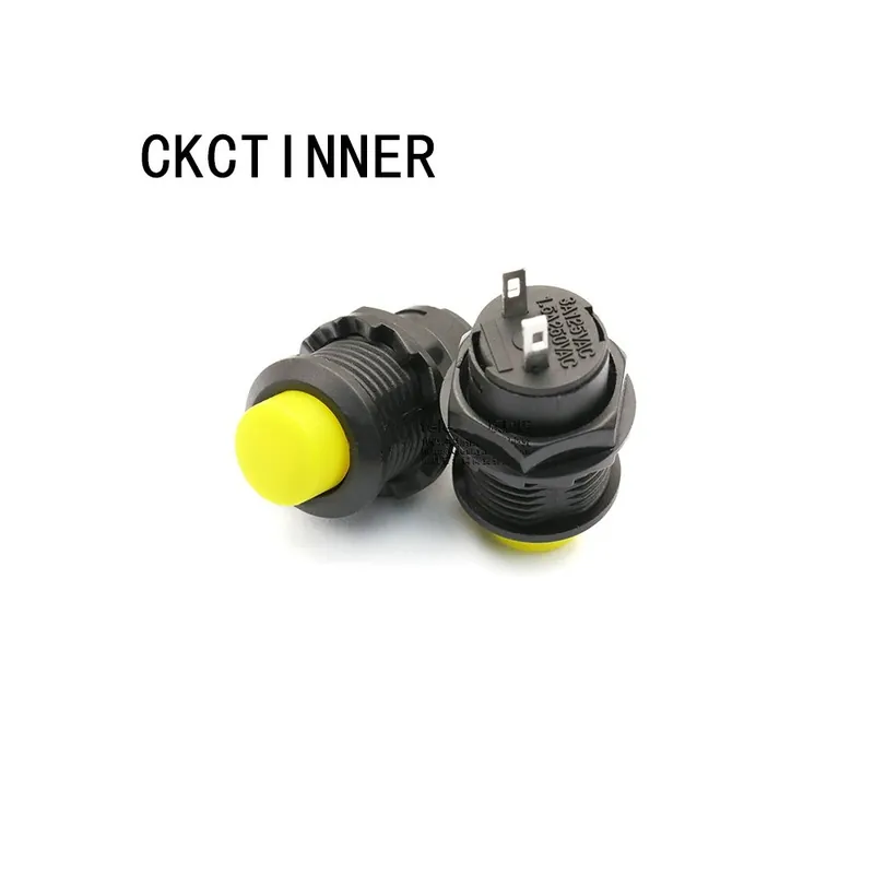 2db Zár nélkül-Sárga-2db DS-428/427 Kerek gomb Kapcsoló gomb Piros Zöld Sárga Kék Fehér Fekete 12mm Legnépszerűbb