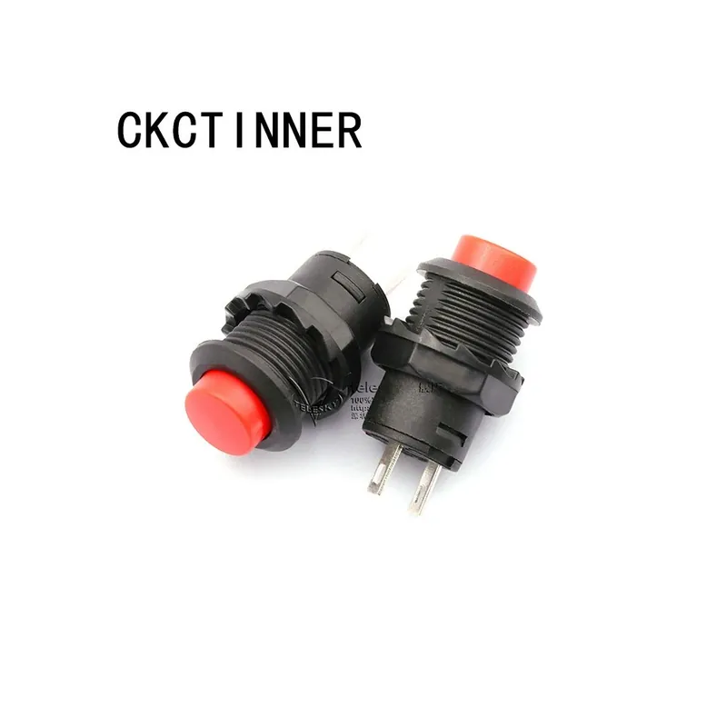 2db Zár nélkül-Piros-2db DS-428/427 Kerek gomb Kapcsoló gomb Piros Zöld Sárga Kék Fehér Fekete 12mm Ne maradj le