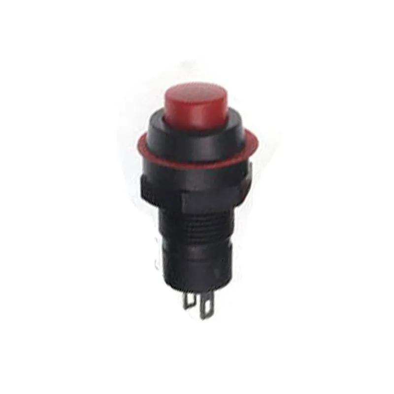 Önzáró-Piros-5db DS-211 213 10mm Kerek Azonnali nyomógomb Kapcsolók ON-OFF nyomógomb Kapcsoló Biztonságos fizetés