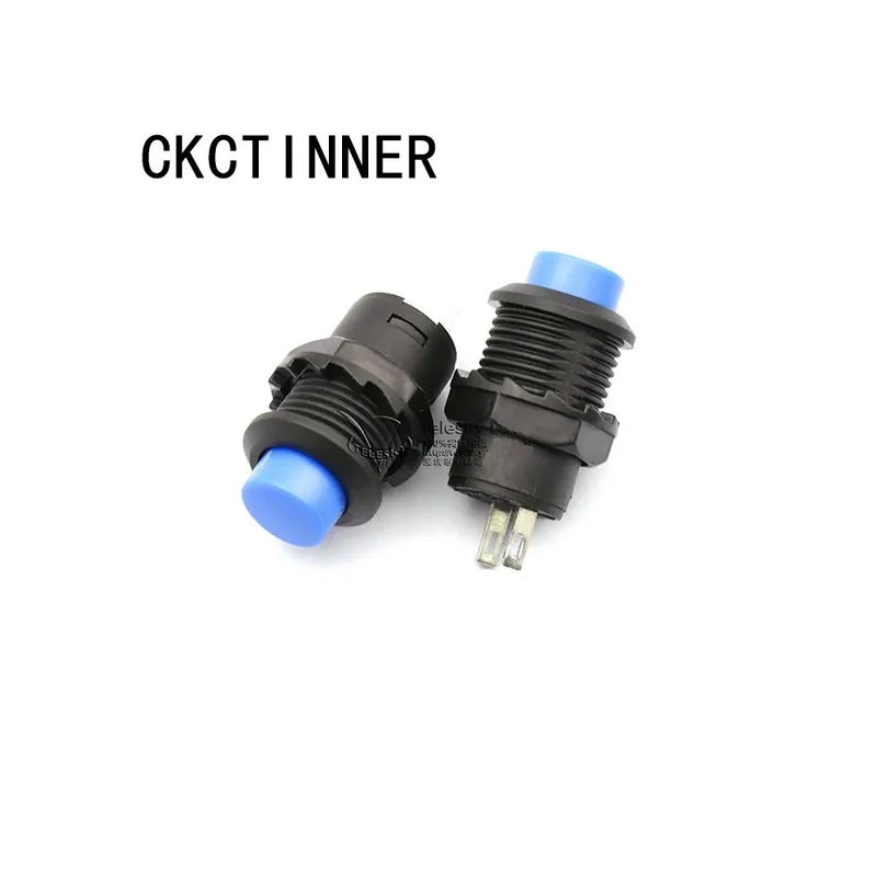 Gyors kiszállítás 2db Zár nélkül-Kék-2db DS-428/427 Kerek gomb Kapcsoló gomb Piros Zöld Sárga Kék Fehér Fekete 12mm