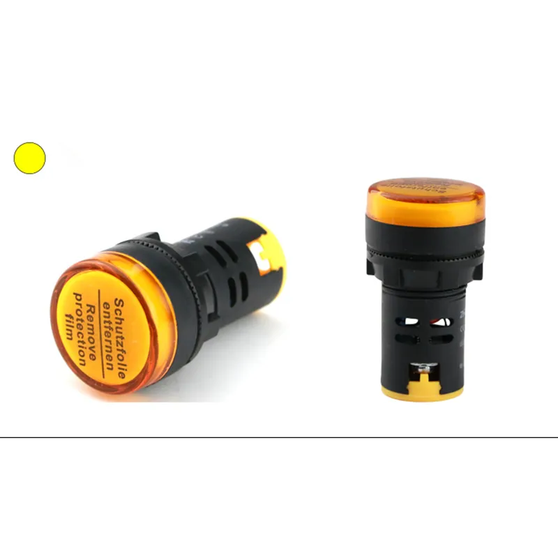 Ingyenes szállítás Sárga-12v-Visszajelző Jelzőlámpa világítás Vízálló ad16-22ds 22mm AC/DC LED izzók 20mA