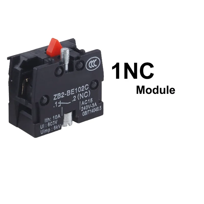 10db-1NC-1/5/10db Műanyag nyomógomb Kapcsolók Tartozékok XB2 Alap 1NO 1NC / 1 Normál Nyitott 1 Normál Zárt Piros Zöld Különleges ajánlat