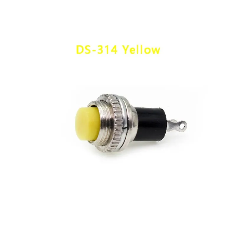 Árcsökkenés 314Sárga-5db DS-314 10mm Kicsi Kerek gomb Kapcsoló Feloldó Újraindító Ajtócsengő Kürt Kapcsoló Elektromos Kapcsolók DS-316