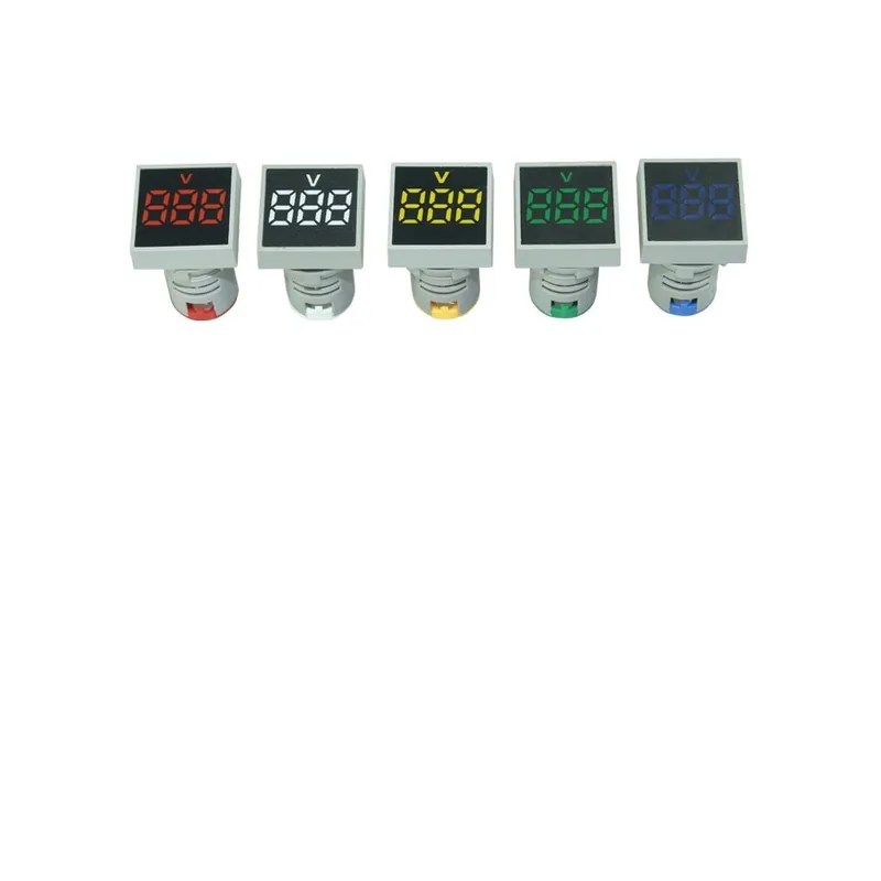 Fang Bing-Sárga-22mm AD16-22DSV Kerek Digitális Voltmérő AC 60-500V Mini Feszültségmérő LED Digitális Kijelző Jelzőlámpa Végkiárusítás