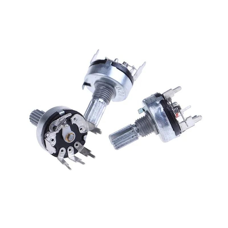 B50K-5db RV17 Potenciométer Kapcsolóval fogantyú hossza 15mm 5 Tűs B1K 2K 5K 10K 20 50K Végkiárusítás