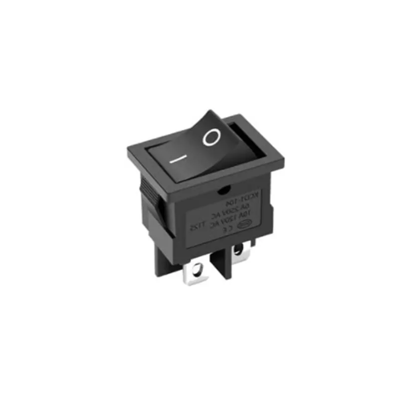 Fekete 4Tűs ON-OFF-5db KCD1 21*15mm Csónak alakú Billenőkapcsoló 6A/250V 10A/125V AC bepattanó SPST ON OFF / IN ON OFF IN Gyors kiszállítás