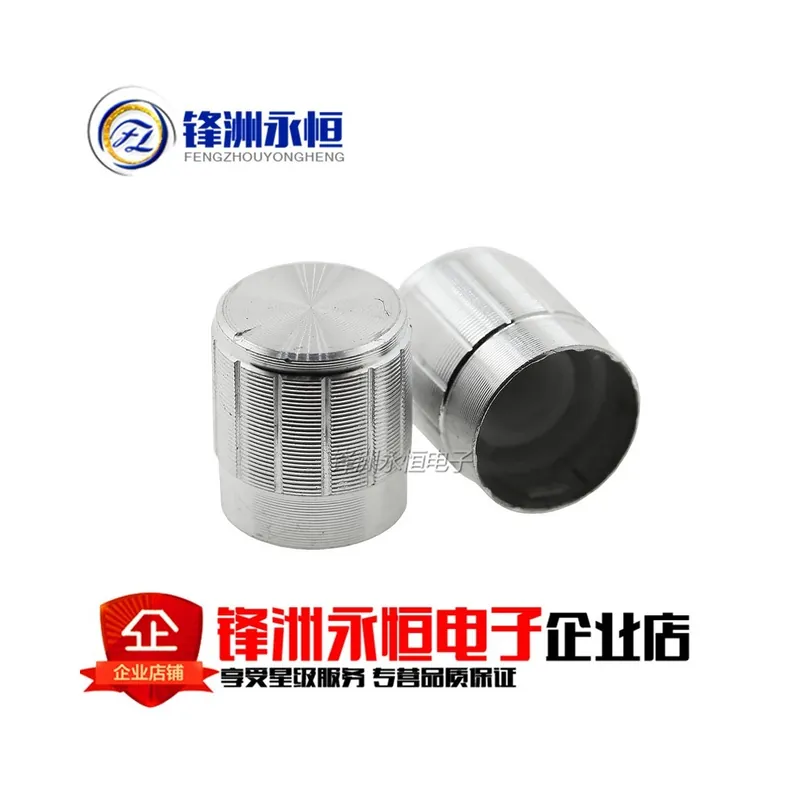 15x17mm Ezüst színű-10db 13*17 15*17mm Alumínum ötvözet Potenciométer Hangerő-szabályozó Gomb kupak Végkiárusítás