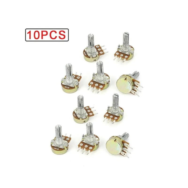 Ne maradj le B10K-10db WH148 3 Tűs 15mm Potenciométer B1M 1K 2K 5K 10K 20K 50K 100K 250K 500K 1M Lineáris Potenciométer Készlet Anyával