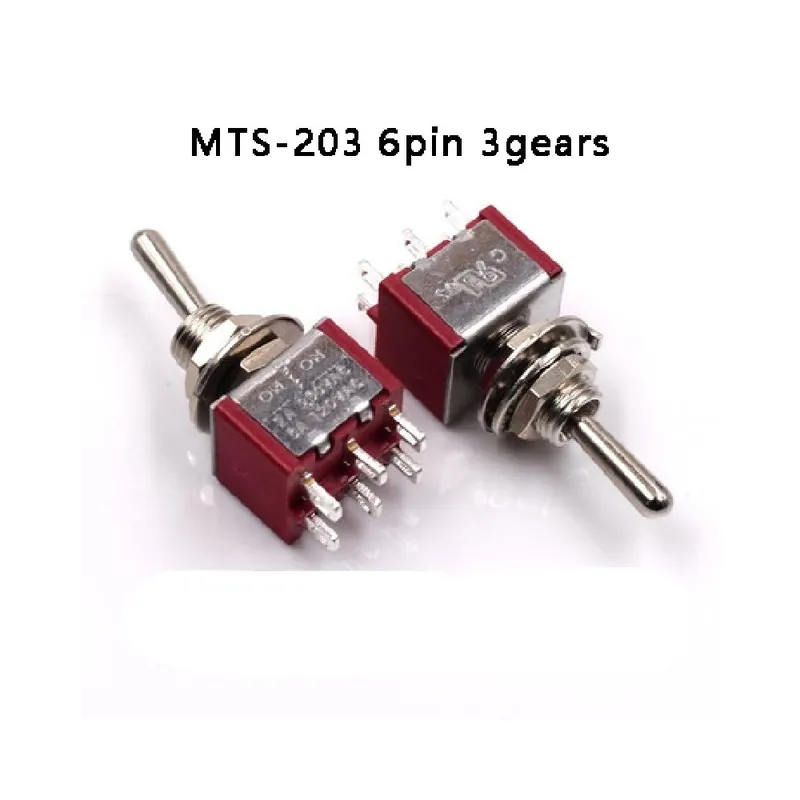 MTS 203-5db Miniatűr Váltókapcsoló Egypólusú Dupla soros SPDT DPDT ON-OFF-ON / ON-ON Billenőkapcsoló Ne maradj le