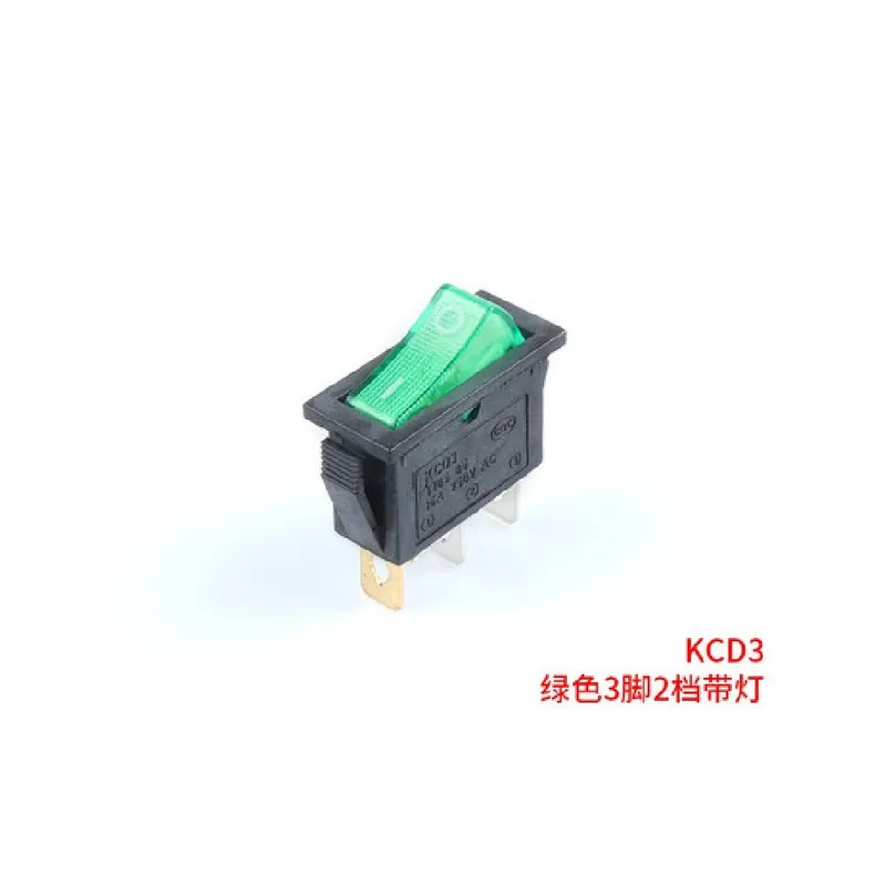 Zöld Világítással-5db KCD3 Billenőkapcsoló Hálózati kapcsoló LED világítással 16A/250V 20A/125V 2 Tűs 3 Tűs ON-OFF-ON Biztonságos fizetés