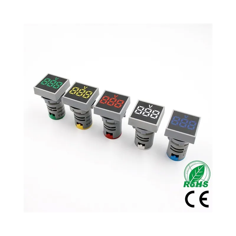 Legkelendőbb Zöld-1db Mini Új 22mm AC 20-500V Voltmérő négyzet alakú Panel LED Digitális Feszültségmérő Jelző lámpa tesztelő
