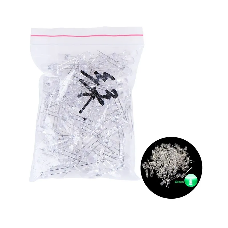Zöld-100db 5mm LED dióda F5 Válogatott Készlet Meleg Fehér DIY Barkács Fénykibocsátó dióda Utolsó esély