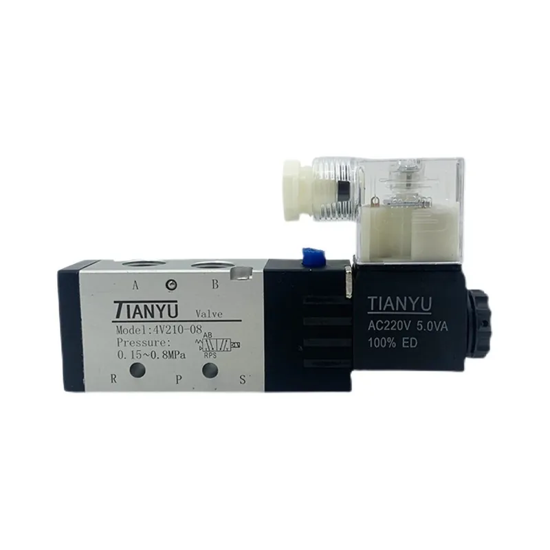 AC110V-4V210-08 derek M5 Levegő szelep Szolenoid szelep Mágnesszelep Elektromágneses pneumatika DC12V 24V AC220 110V Prémium