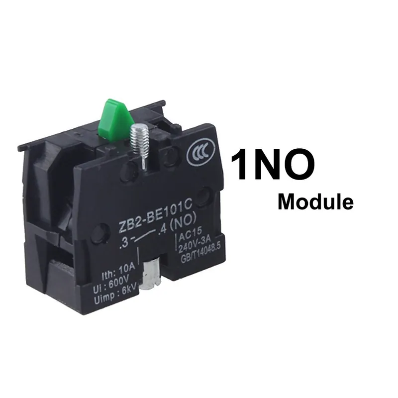 Akció 5db-1NO-1/5/10db Műanyag nyomógomb Kapcsolók Tartozékok XB2 Alap 1NO 1NC / 1 Normál Nyitott 1 Normál Zárt Piros Zöld