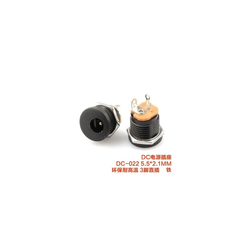Rendeld meg most 10db-1-es Méret-5db DC-022 5,5x2,1mm DC Teljesítmény aljzat Jack csatlakozó DC csatlakozó Anya Panelre szerelhető 5,5*2,5mm