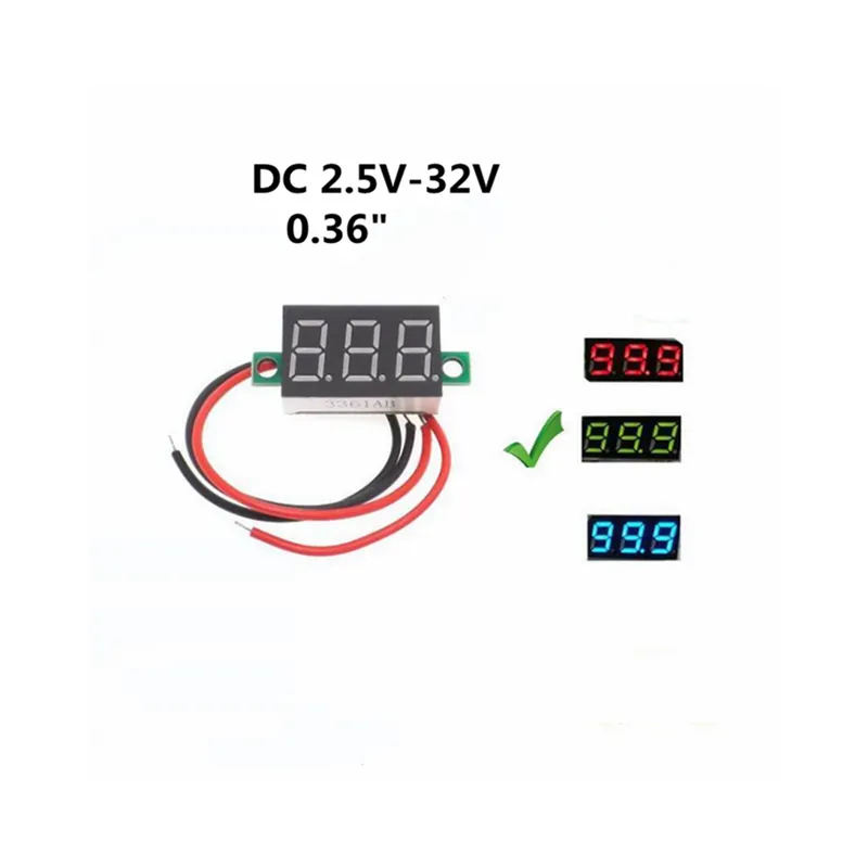 Zöld-Piros LED Kijelző Mini Digitális 4,5v-30v Voltmérő tesztelő Feszültségmérő panel Elektromobil motorkerékpárhoz Autóhoz Kedvezmény