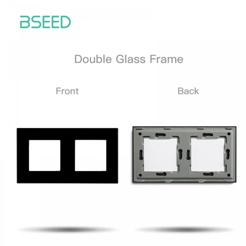 157mm Keret-BSEED Fali lámpa Kapcsolók Üveg panel alkatrészek Fekete USB-aljzatok Funkció alkatrészek EU Szezonális akció