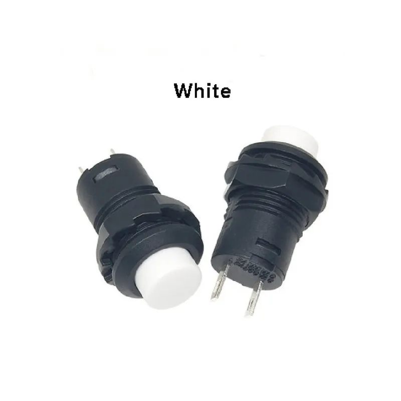 Önzáró-Fehér-6db DS-428/427/425a 12mm Azonnali nyomógomb Kapcsolók ON-OFF nyomógomb Kapcsoló Szuper akció