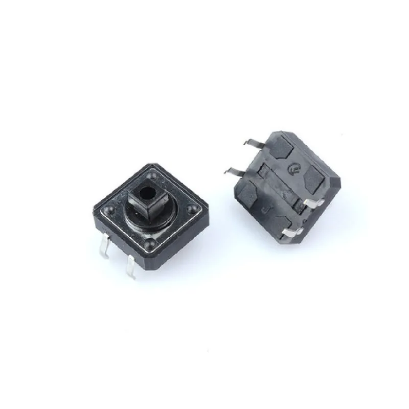 Árengedmény Fekete DIP-20db Nyomógombos Kapcsoló négyzet alakú Mikrokapcsoló 12*12*7,3 mm 12x12x7,3 mm
