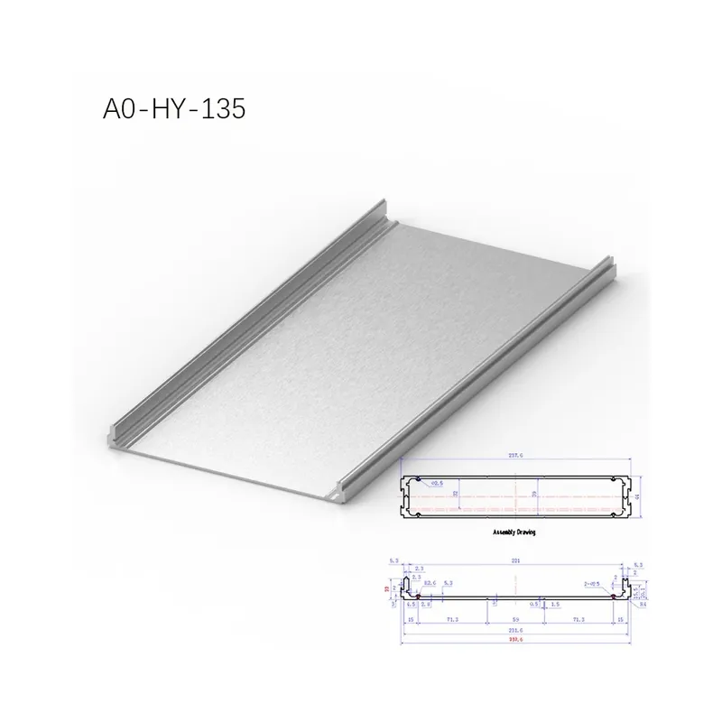 Olcsóbb 350mm-A0-HY-135-BRZHIFI Alumínium Extrúziós profil CNC audio házhoz Ipari berendezések anyagai