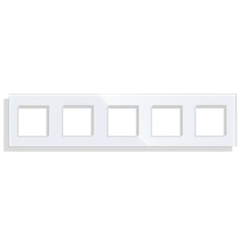 Újdonság Fehér5-Bingoelec EU szabvány Kristályüveg Panel Keret Fali Nyomógomb Villanykapcsoló aljzathoz Négyzet alakú 47*47mm