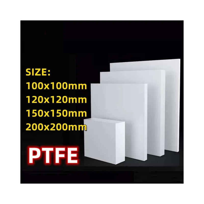 120x120mm-8mm vastag-0,5mm vastagságú PTFE Lap PTFE lemez PTFE tábla Blokk Polytef lemez Korróziógátló megmunkálás Exkluzív ajánlat