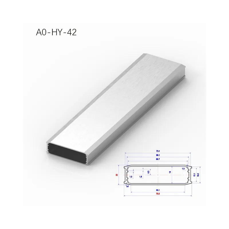 200mm-A0-HY-42-BRZHIFI Testreszabott színű/méretű 6061 Extrudált Alumínium Profil Négyzet alakú cső Elektronikai berendezések Akció
