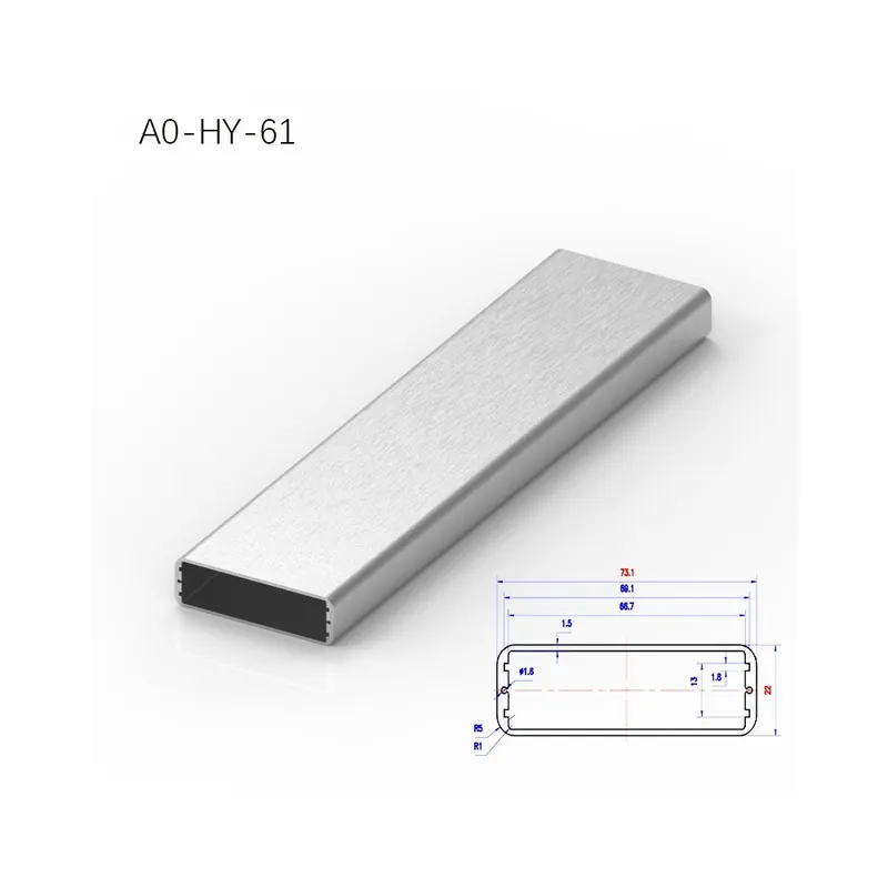 Azonnal elérhető 200mm-A0-HY-61-BRZHIFI Testreszabott színű/méretű 6061 Extrudált Alumínium Profil Négyzet alakú cső Elektronikai berendezések
