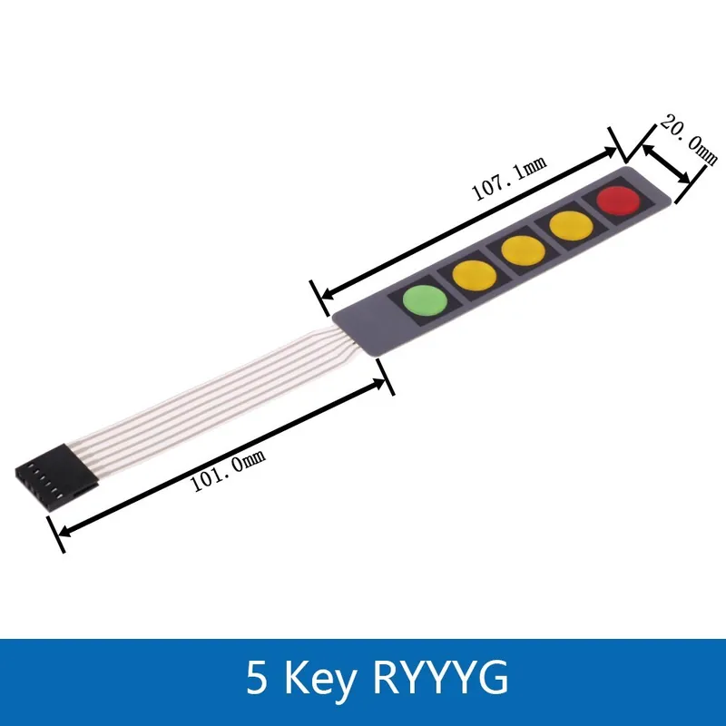 5 gombos RYYYG-Kulcsgomb Membrán kapcsoló 1x4 3x4 4x4 4x5 gombos Mátrix Keypad billentyűzet Kezelőpanel Arduino-hoz Újdonság