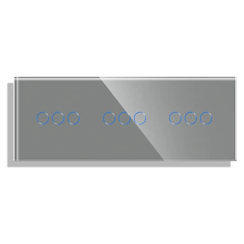 Azonnali szállítás Szürke3-86*229mm Tripla soros érintésérzékelő kapcsoló Panel kapcsolóval kombinálható Funkció részhez
